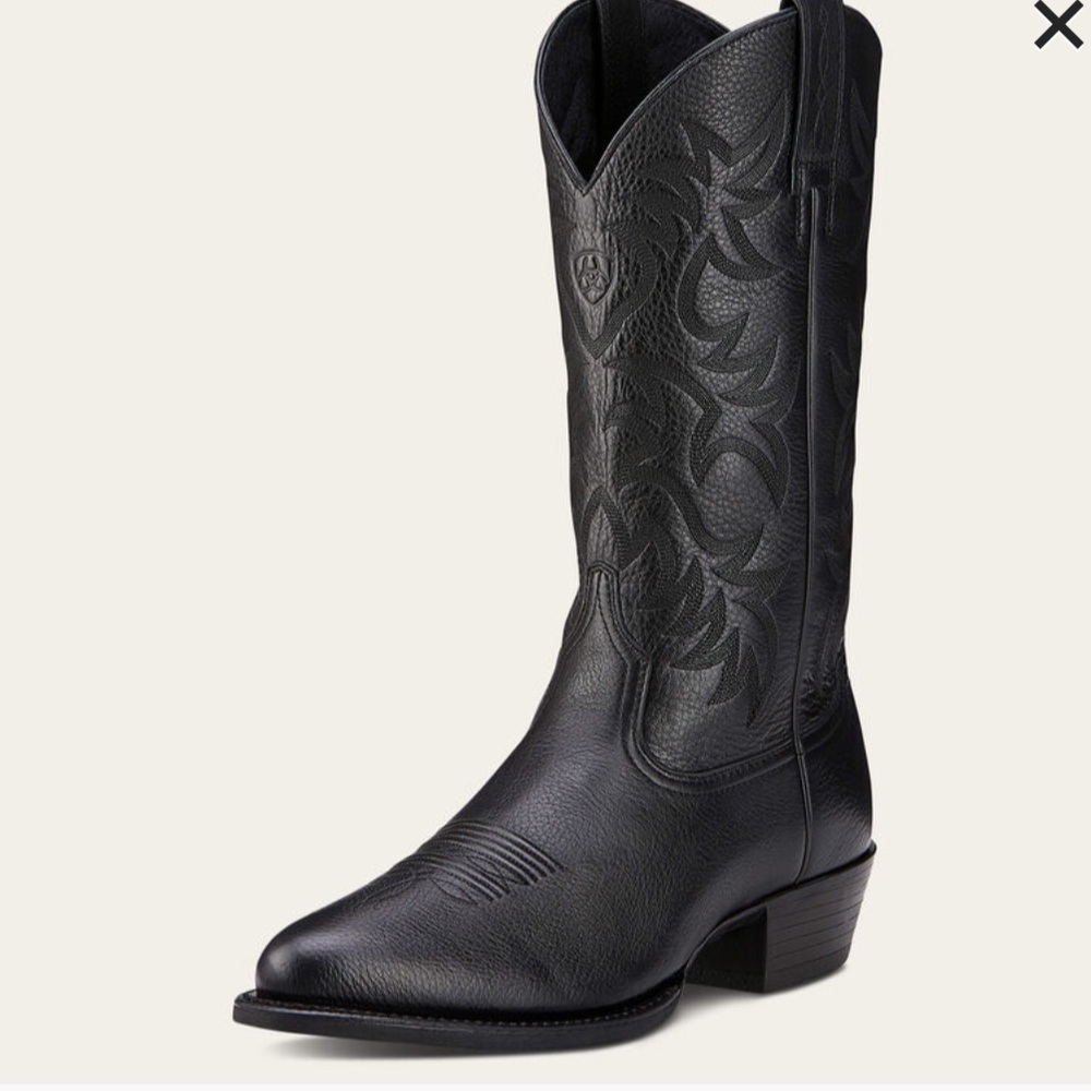 ARIAT Men’s Heritage R Toe Western Leather Boot deer black good cond 8.5 EE